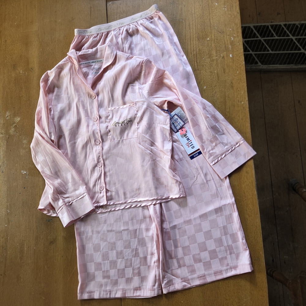 Limited Too Pink Checkered Kids Pajama Set